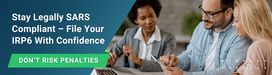 Stay compliant with your tax obligations at SARS such as your IRP6 submission